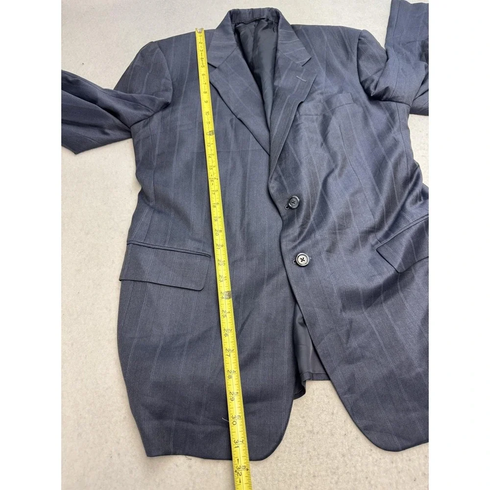Hickey Freeman Blazer Mens 40 Gray Pinstripe 100% Wool Boardroom USA Jacket